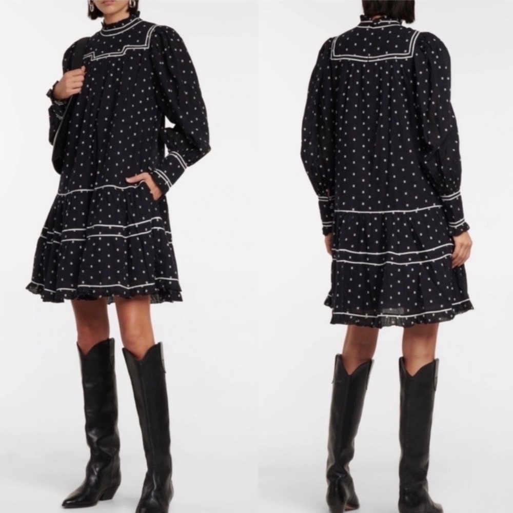 Ulla Johnson Blanche Dress in Eclipse Dot print black size‎ 4 Cottagecore